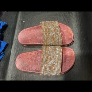 Rose Gold BEBE slides